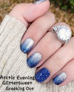 Viking Nails, Navy And Silver Nails, Denim Nails, Color Street Mani, Color Street Ideas, Silver Ombre, Toenail Polish, Dip Nails, Street Nails