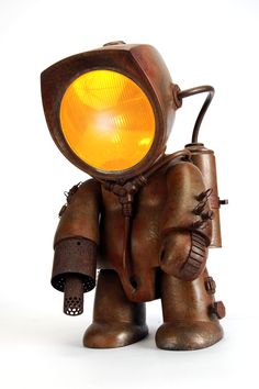 Urban Lights | Nanan Robots Artworks, Urban Lights, Steampunk Robots, Robot Lamp, Urban Lighting, Pipe Lamp, Metal Pipe