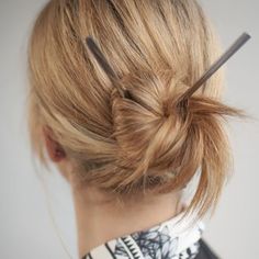 30 Buns in 30 Days Archives - Hair Romance Hairstick Bun, Chopstick Bun, Japanese Buns, Cute Bun Hairstyles, Chopstick Hair, Cute Buns, Bun Hairstyle, Messy Bun Hairstyles