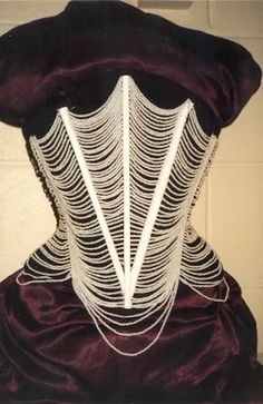 Unmentionables Monday for the webby woman Corset Inspiration, Drag Ideas, Goth Outfit Inspo, Ren Faire Costume, Burlesque Costumes, Beaded Spiders, Body Adornment