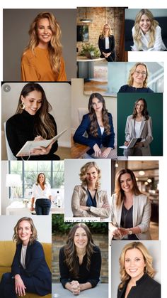 many different pictures of women in business attire