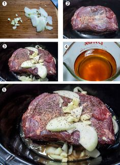 how to cook an uncooked steak in the crock pot with potatoes and onions