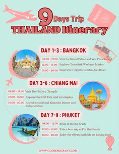 the 9 days trip in thailand itinerary