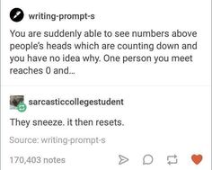 two tweets that are on the same page, one has writing prompts