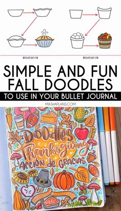 Bullet Journal For Kids, Hand Ref, Journal Easy, Fall Doodles, Easy Drawing Step By Step, Autumn Doodles, Beginner Drawing Lessons, Holiday Art Projects