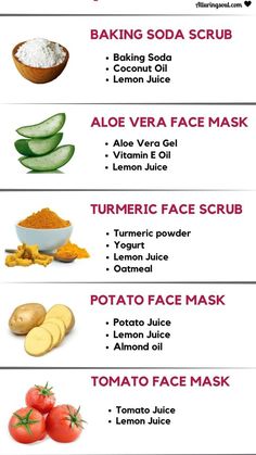 Face Form, Baking Soda Scrub, Tomato Face, Potato Juice, Natural Skin Care Ingredients, Best Face Masks, Clear Healthy Skin, Natural Skin Care Remedies