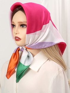 Indulge in luxurious style with our Silk Square Scarf: Luxury Hijab Hair Bands for Fashionable Women. Made with premium silk, our scarf is perfect for adding a touch of elegance to any outfit. Keep your hair in place and elevate your fashion game with this must-have accessory. Color : Hot Pink Material : Polyester Composition : 100% Polyester Element : Pattern Product Technique : Printing Length Width 27.6 27.6 Silk Headscarf As A Gift, Pink Headscarf For Spring Gift, Multicolor Party Headscarf, Pink Satin Scarf For Summer, Elegant One Size Headscarf For Gift, Elegant One-size Headscarf As Gift, Elegant Pink Satin Scarves, Elegant Pink Satin Scarf, Multicolor Satin Scarves For Spring