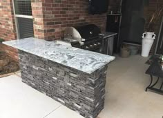 TRU Innovative 7 Foot Outdoor Bar Kitchen Island - Ready To Assemble Outdoor Bar Kitchen, Concrete Island, Bar Kitchen Island, Grill Island, Door Dimensions, Island Bar, L Shaped Kitchen, Stainless Steel Grill, Outdoor Refrigerator