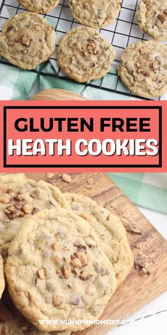 gluten free health cookies on a cooling rack with text overlay that reads gluten free health cookies