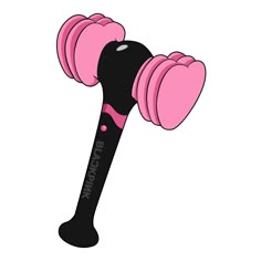 a pink and black dumbbell on a white background