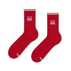 BE MY LOVE socks LONG RED SOCKS WITH INSCRIPTION, COLORFUL SOCKS, WOMEN'S SOCKS, MEN'S SOCKS, UNISEX. BE MY LOVE socks are not only a fashion accessory, but also a unique gift for Valentine's Day, so you can express your feelings in an original way. These cotton red socks were created with romantic moments in mind and are the perfect choice for those who want to emphasize their love in a slightly unusual way. Are you looking for socks for a gift for her or him? These socks are a hit! They will w Trendy Red Socks As A Gift, Trendy Red Socks As Gift, Red Socks For Winter Gifts, Trendy Red Socks For Gift, Trendy Red Socks For Gifts, Valentines Socks, Playful Red Winter Socks, Kindred Soul, Long Red