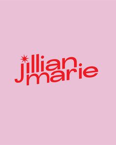 the logo for julian marie is shown on a pink background with red letters and stars