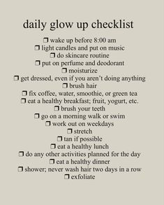 Self Growth Checklist, Everyday Checklist Self Care, Checklist For Healthy Lifestyle, Glowup Checklist 2023, I Should Not Have To Reach Crisis, How To Feel Fresh, How To Start A Day, Getting Your Mind Right, Outfit Ideas With Basics