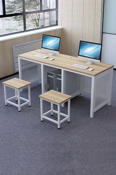 This desk features a sleek, minimalist design that’s perfect for modern classrooms or training spaces. With a spacious surface, it provides ample room for a computer, documents, and other essentials. Its sturdy build ensures long-lasting durability, making it an excellent choice for instructors who need a practical and efficient workspace. #Office Staff Desks #Corner Desks/L-Shaped Desks #Desk