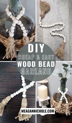 diy cheap and easy wood bead garland