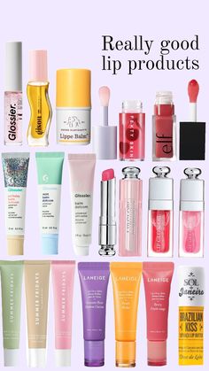 Good lip products #lipbalm #lipgloss #fyp #drunkelephant #soldejaneiro #soldejaneirolip #elf #fentybeauty #rhianna #glossier #summerfridays #summerfridayslipbalm #dior #diormakeup #laneige Trendy Products, Lip Products, My Dream, Elf, Dior