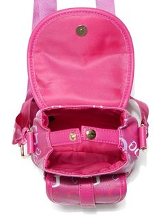 A colorful mini that's mighty cute and perfect for your Instagram feed. This pebbled faux-leather crossbody backpack features a trendy G logo print, fold-over flap, and front pocket to hold your essentials like phone and cards. The top handle and adjustable webbed strap allow carrying options to fit your outfit and adventures. At only 5 inches tall, it's small but mighty - carrying everything you need for the day in a stylish package your followers will want to like. Trendy Bags With Logo Strap, Trendy Logo Backpack Bag, Trendy Logo Backpack, Crossbody Backpack, Backpack Free, G Logo, Boot Jewelry, Toddler Boy Shoes, Winter Sneakers