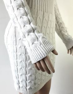 FREE SHIPPING Autumn Winter Knitted Sweater Dress Winter Mini Cotton Dress, Cozy Long Sleeve Winter Dresses, Cozy Fitted Long Sleeve Sweater Dress, Ribbed Knit Cropped Sweater, Winter Knitted Long Sleeve Mini Dress, Knitted Long Sleeve Winter Dress, Winter Long Sleeve Knitted Mini Dress, Knitted Long Sleeve Mini Dress For Winter, Chunky Knit Long Sleeve Dress