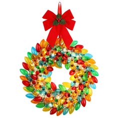 A Christmas wreath made out of C9 bulb shapes. LED lighting (Steady On or Twinkling options). 17 inches diameter. Battery operated( 3xAA, not included). 6 Hour timer. Porch covered safe. Mr. Christmas 17-in Pre-lit Indoor/Outdoor Battery-operated with Artificial Christmas Wreath | 19353 Bulb Wreath, Light Wreath, Pre Lit Christmas Wreaths, Classic Wreath, Pre Lit Wreath, Christmas Wreaths & Garlands, Mr Christmas, Artificial Christmas Wreaths, Christmas Light Bulbs