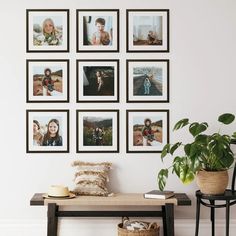 The Grid Black | Photo Gallery Wall | Inkifi Entryway Photo Wall, Gallery Wall Black And White, Black Gallery Wall, Photo Gallery Wall, Fire Wall, Wall Bench, Machine Photo, Photo Wall Gallery, Welcome To My House