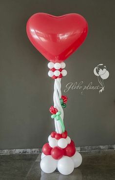 the balloon is in the shape of a heart