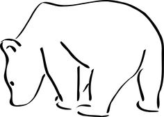 the outline of a bear is shown in black and white