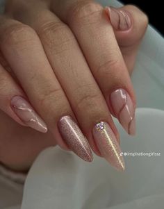 Simple Nail Art Designs, Cute Gel Nails, Glass Nails, Festival Nails, Nail Extensions, Easy Nail Art, Nail Decorations, Nude Nails, Long Nails