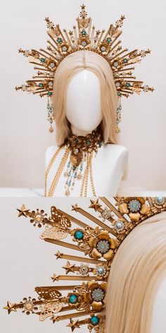 sosuperawesome: Carbickova Crowns on Etsy - In the Day and Life of Ari Carbickova Crowns, Steampunk Headpiece, Fantasy Crown, Halo Band, Braid Inspiration, Boho Jewels