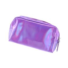 a purple cosmetic bag on a white background