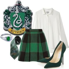 Slytherin House Fashion, Sea New York, Hogwarts Houses, Gothic Outfits, Blue Nile, Fantastic Beasts