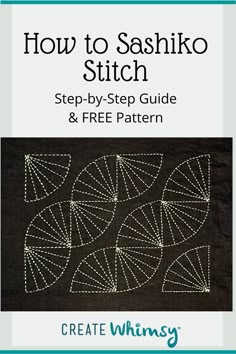 the book how to sashkio stitch is shown in white and black with an image of