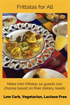 an image of a plate of food on a table with the caption frittatas for all