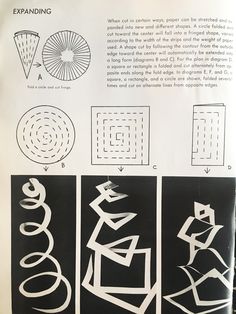 an old book with some type of art on it's cover and instructions for how to make paper sculptures