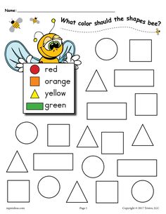 the worksheet for preschool to learn how to make shapes and colors in this printable