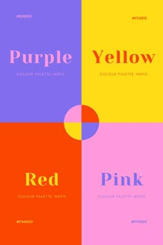 four different colors are shown with the same font and numbers in each color palettes