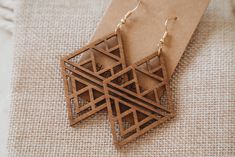 Laser Cut Wood Jewelry, Laser Engraved Earrings, Jewelry Wood, Laser Cut Jewelry, Laser Cut Earrings, Earring Ideas, Wooden Shapes, 3d Laser, Earrings Inspiration