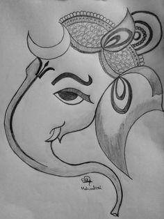 Godess Drawings Pencil, Drawing Ideas Of God, Simple Drawings With Meaning, Radhakrishna Drawing Easy, Rangoli Ganpati, Minnie Mouse Drawing, Easy Mandala Drawing