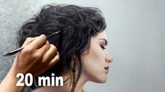 Black Hair Oil, Hair Oil Painting, Hair Messy Bun, Oil Painting Demos, Oil For Curly Hair, Oil Painting Videos, Curly Bun Hairstyles