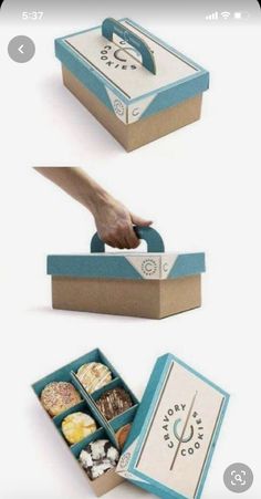 an open box that has some food in it