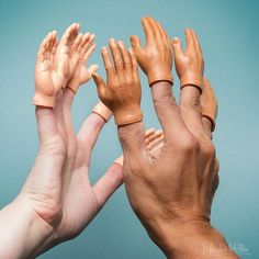 Finger Hands, Archie McPhee Finger Hands, Tiny Hands, Finger Puppet, Funny Christmas Gifts, Five Fingers, Tiny Hand, Finger Puppets, Hand Puppets, Hand Shapes