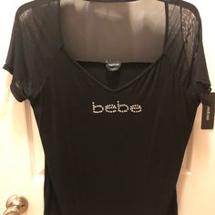 Brand New Bebe Shirt Bebe Shirt, Bebe Shirts, Mint Green Blouses, Lurex Sweater, Lace Bustier Top, Boho Lifestyle, Black Sheer Blouse, Tie Dye Crop Top, Racerback Top