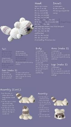 the instructions for crocheted stuffed animals