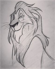 a drawing of the lion from the disney movie simba, which is drawn in pencil