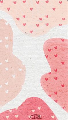 the back side of a pink and white paper with hearts on it, in an abstract manner