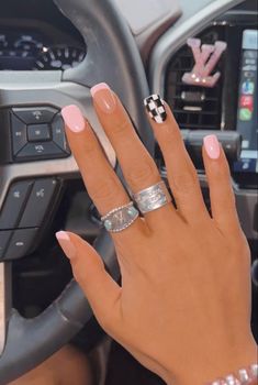 Nail Ideas Nashville, Kelsea Ballerini Inspired Nails, Summer Nails Gel X Almond, Nail Ideas Country Concert, Kelsea Ballerini Nails, Round Western Nails, Fun Spring Nails Square, Proposal Nails Engagement Summer, Nashville Tennessee Nails