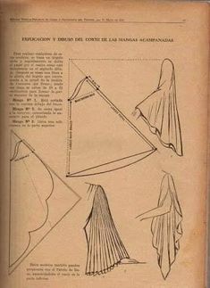 an old book with instructions on how to make a dress and shawl for women