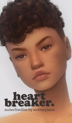 an animated image of a woman's face with the words heart breaker on it