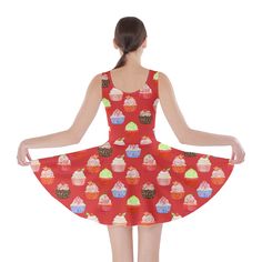 Size: 2XL Red Cupcakes, Xl Dress, Skater Dress, Dresses Xs, Lady In Red, Cool Designs, Dress Outfits, Womens Dresses, Red