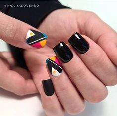 40 most beautiful bridal Wedding 2023 nails’ design ideas 2023 | Summer Nails Geometric Nails Short, Short Nail Designs Gel Simple Art Ideas, Nordic Nail Art, Funky Nail Art For Short Nails, Black Geometric Nails, Unique Nail Art, 2023 Nails, Boho Nails, Nails Design Ideas