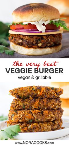 the very best veggie burger vegan and grubble is on this plate